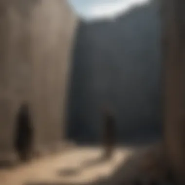 The Weight of Solitude: Personal Barriers A character standing alone against a large wall