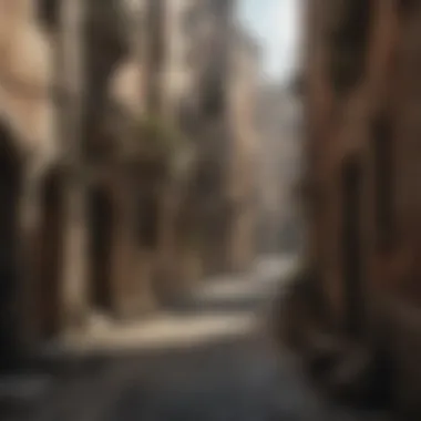 Decay and Morality in King's Landing A grimy alley in King's Landing representing the decay and moral ambiguity of the city.
