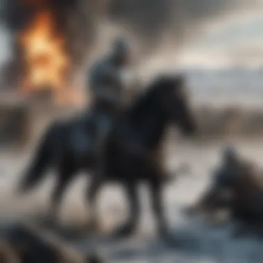 Dramatic Battle in the North A dramatic scene depicting a pivotal battle in the North