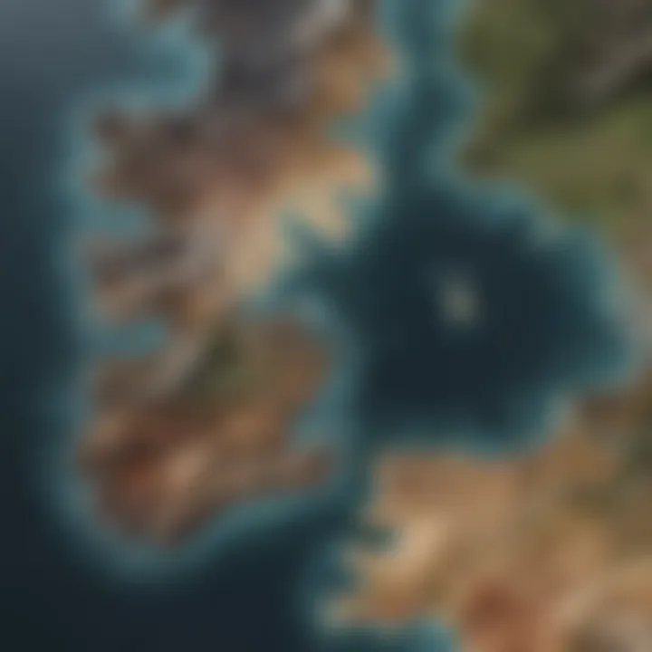 A detailed map of Westeros highlighting significant locations in the narrative