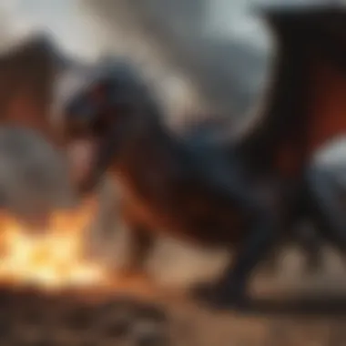 Drogon unleashing fire upon the battlefield