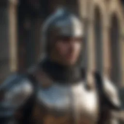 A depiction of a medieval knight in armor