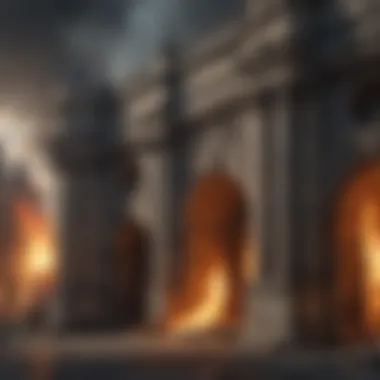 Architectural Features of Fire Banks A detailed illustration of a fire bank structure in Westeros, showcasing its architectural features.