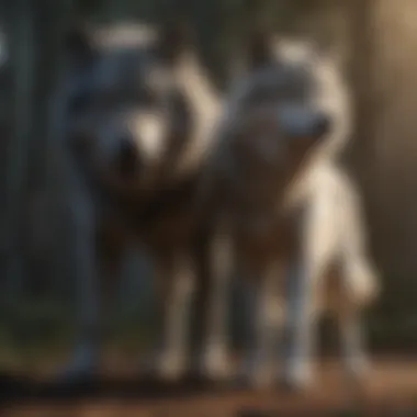 Size Comparison of Dire Wolf and Modern Wolf A comparison chart illustrating the dire wolf and modern wolf sizes.