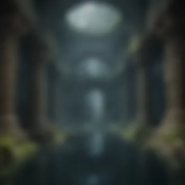 Underwater Ruins of Time A close-up of underwater ruins symbolizing the passage of time in Westerosi history