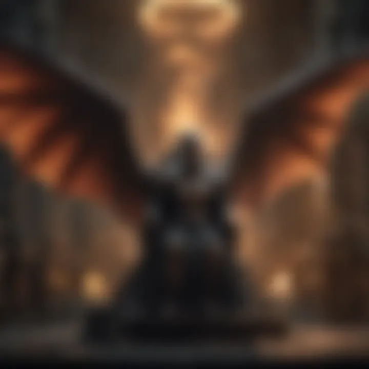 Dragon flying over the iconic Iron Throne