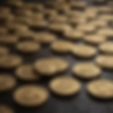 Gilded Tokens of Influence Golden coins symbolizing power and influence