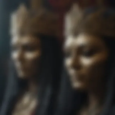 Veiled Masks of Wealth Mysterious masked faces behind a veil of wealth