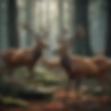 An intricate artwork depicting the evolution of deer games