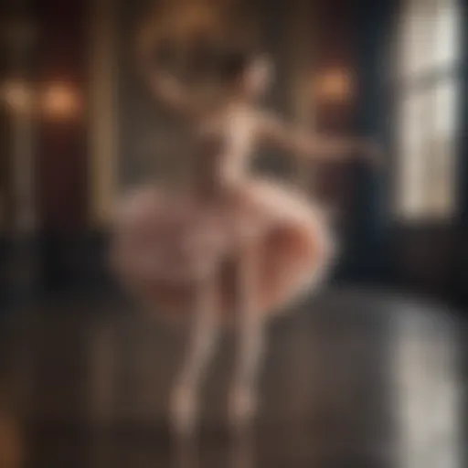 Elegant ballerina in a graceful arabesque