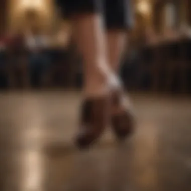 Intricate footwork of a skilled tap dancer