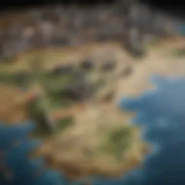 Realm's Strategic Game A map of the Seven Kingdoms with strategic markers