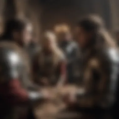 Strategic Conclave in the Seven Kingdoms Intriguing Game of Thrones characters discussing strategy