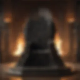 The Iron Throne in a dimly lit hall