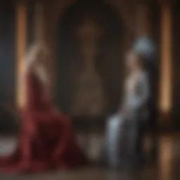 Intense confrontation between sisters in a throne room